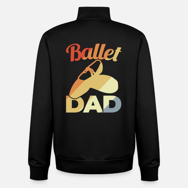 Papa de ballet - Sweat zippé unisexe en coton bio Stanley/Stella - noir