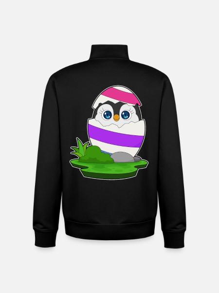 Penguin Easter Easter Egg - Unisex Organic Zip Sweatshirt by Stanley/Stella - black
