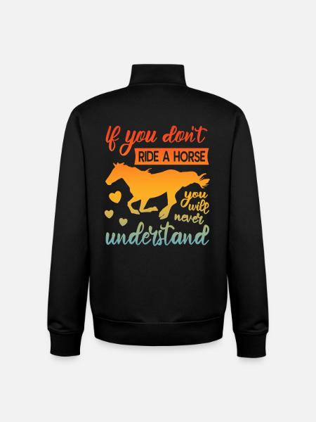 Horse Lovers - Unisex Organic Zip Sweatshirt by Stanley/Stella - black