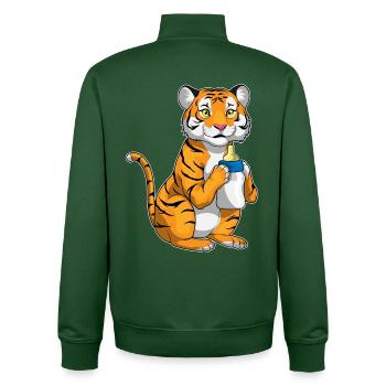 Tiger Babyflasche Milch - Unisex Organic Zip Sweatshirt von Stanley/Stella - Flaschengrün - Hinten - AI Model Male 185 dark (185cm)