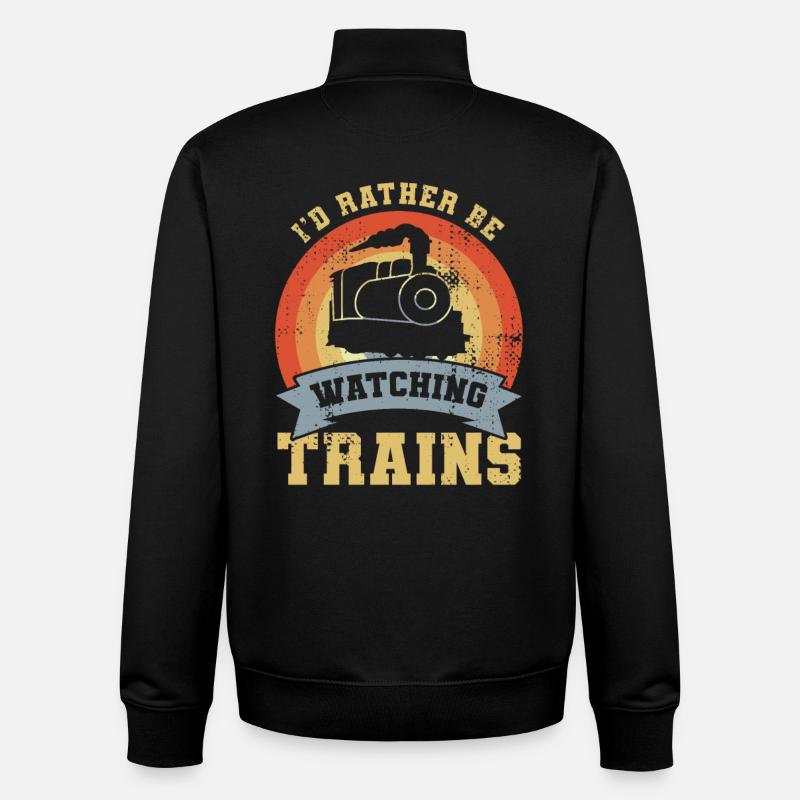 Drôle de cheminot - Sweat zippé unisexe en coton bio Stanley/Stella - noir