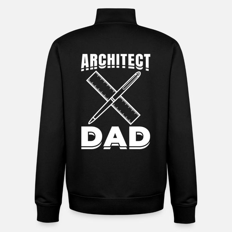 Architect Dad - Unisex Organic Zip Sweatshirt by Stanley/Stella - black
