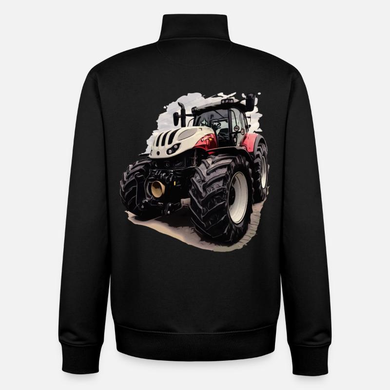 Tracteur Steyr - Sweat zippé unisexe en coton bio Stanley/Stella - noir