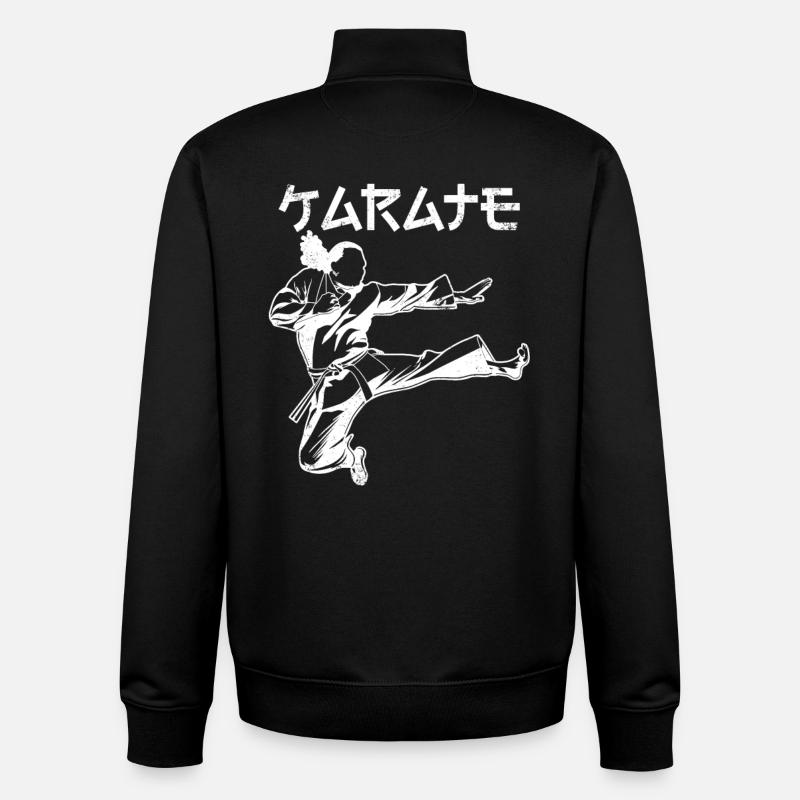 Karatéka - Sweat zippé unisexe en coton bio Stanley/Stella - noir
