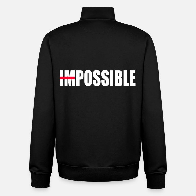 Une motivation pas impossible - Sweat zippé unisexe en coton bio Stanley/Stella - noir