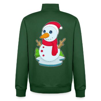Bonhomme de neige Noël Hiver - Sweat zippé unisexe en coton bio Stanley/Stella - vert bouteille - Dos - AI Model Male 185 dark (185cm)