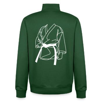 Karateka Skizze - Unisex Organic Zip Sweatshirt von Stanley/Stella - Flaschengrün - Hinten - AI Model Male 185 dark (185cm)