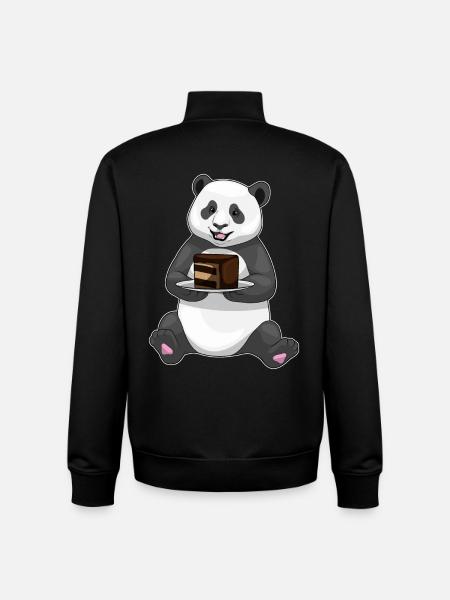 Gâteau Panda - Sweat zippé unisexe en coton bio Stanley/Stella - noir