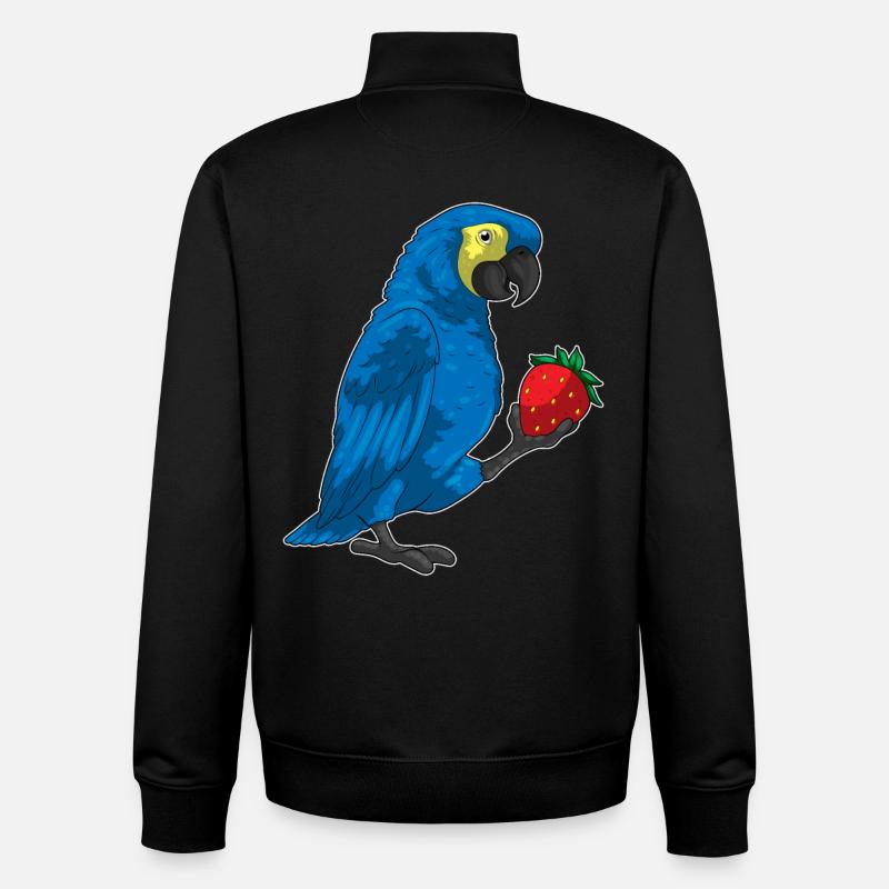 Perroquet Fraise Fruit - Sweat zippé unisexe en coton bio Stanley/Stella - noir