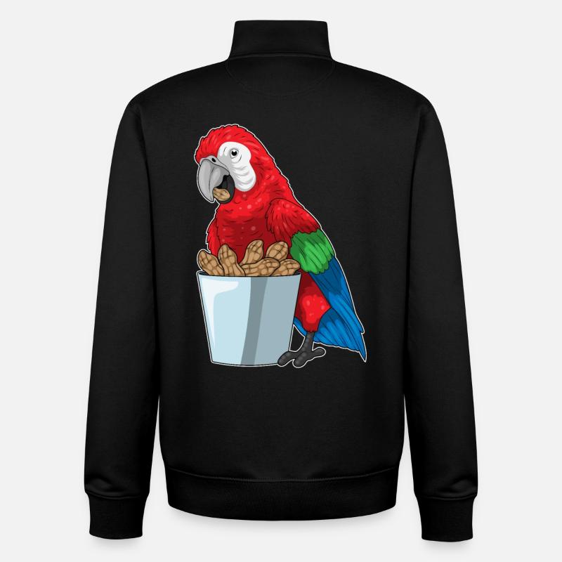 Parrot Peanut - Unisex Organic Zip Sweatshirt by Stanley/Stella - black