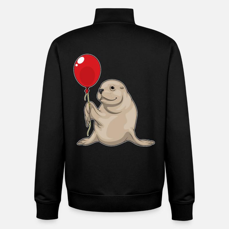 Seal Balloon - Unisex Organic Zip Sweatshirt by Stanley/Stella - black