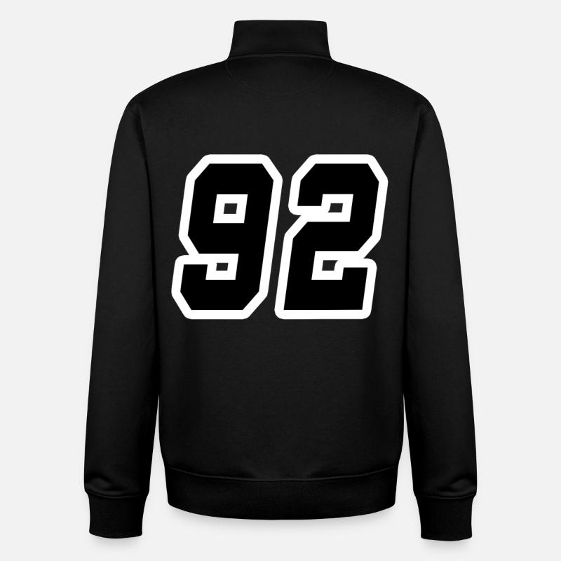 Nummer zweiundneunzig 92 - Unisex Organic Zip Sweatshirt von Stanley/Stella - Schwarz