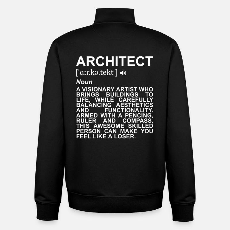 Définition de l’architecte - Sweat zippé unisexe en coton bio Stanley/Stella - noir
