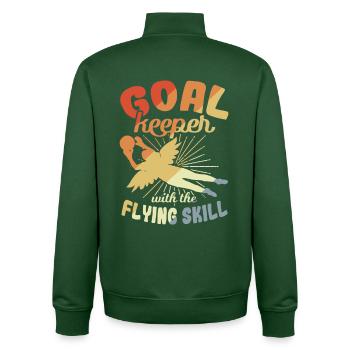 Gardien de but avec des compétences de vol - Sweat zippé unisexe en coton bio Stanley/Stella - vert bouteille - Dos - AI Model Male 185 dark (185cm)