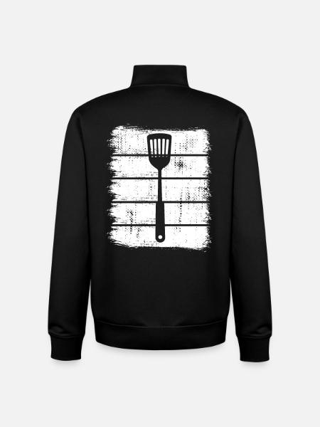 Kochlöffel Skizze - Unisex Organic Zip Sweatshirt von Stanley/Stella - Schwarz