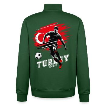 Football Turquie Türkiye Flag Joueur de drapeau - Sweat zippé unisexe en coton bio Stanley/Stella - vert bouteille - Dos - AI Model Male 185 dark (185cm)