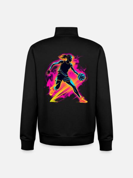 Basketball player 80s style - Unisex Organic Zip Sweatshirt by Stanley/Stella - black
