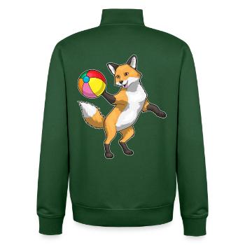 Fox Swimming Water Polo Summer - Unisex Organic Zip Sweatshirt by Stanley/Stella - bottle green - Back - AI Model Male 185 dark (185cm)