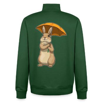 Bunny Umbrella - Unisex Organic Zip Sweatshirt by Stanley/Stella - bottle green - Back - AI Model Male 185 dark (185cm)