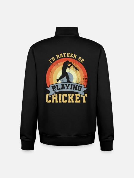 I'd Rather Be Playing Cricket - Unisex Organic Zip Sweatshirt by Stanley/Stella - black