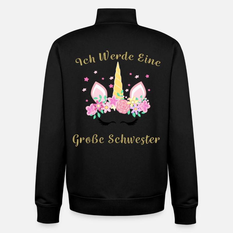 Ich werde Große Schwester - Unisex Organic Zip Sweatshirt von Stanley/Stella - Schwarz