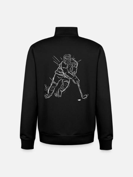 Ice Hockey Graphics - Unisex Organic Zip Sweatshirt by Stanley/Stella - black