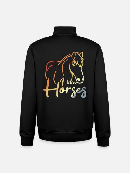 I Like Horses - Unisex Organic Zip Sweatshirt von Stanley/Stella - Schwarz