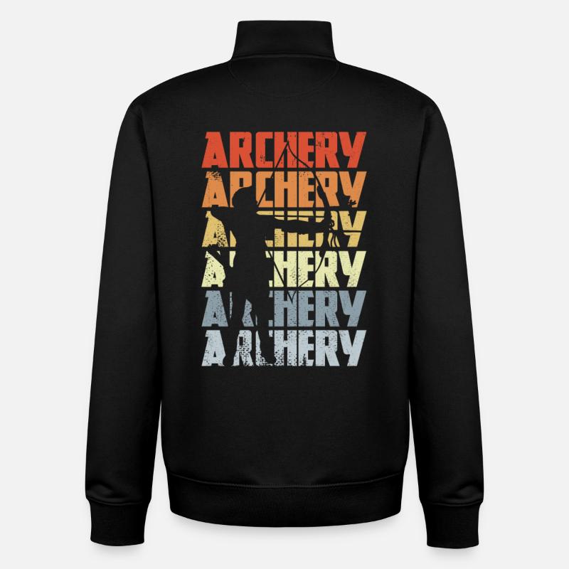 Archer rétro - Sweat zippé unisexe en coton bio Stanley/Stella - noir