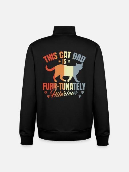 Cat Dad - Unisex Organic Zip Sweatshirt by Stanley/Stella - black