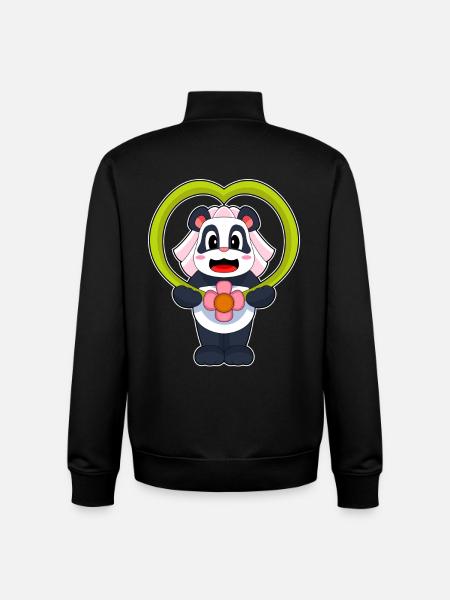 Panda Bride Heart Wedding - Unisex Organic Zip Sweatshirt by Stanley/Stella - black
