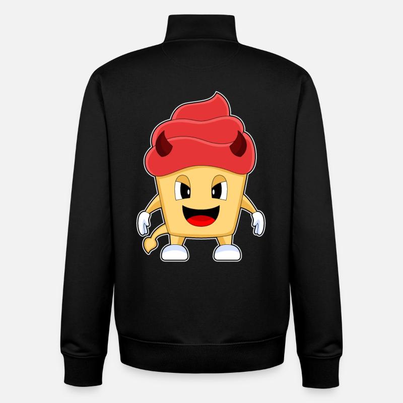 Cupcake Halloween Diable - Sweat zippé unisexe en coton bio Stanley/Stella - noir
