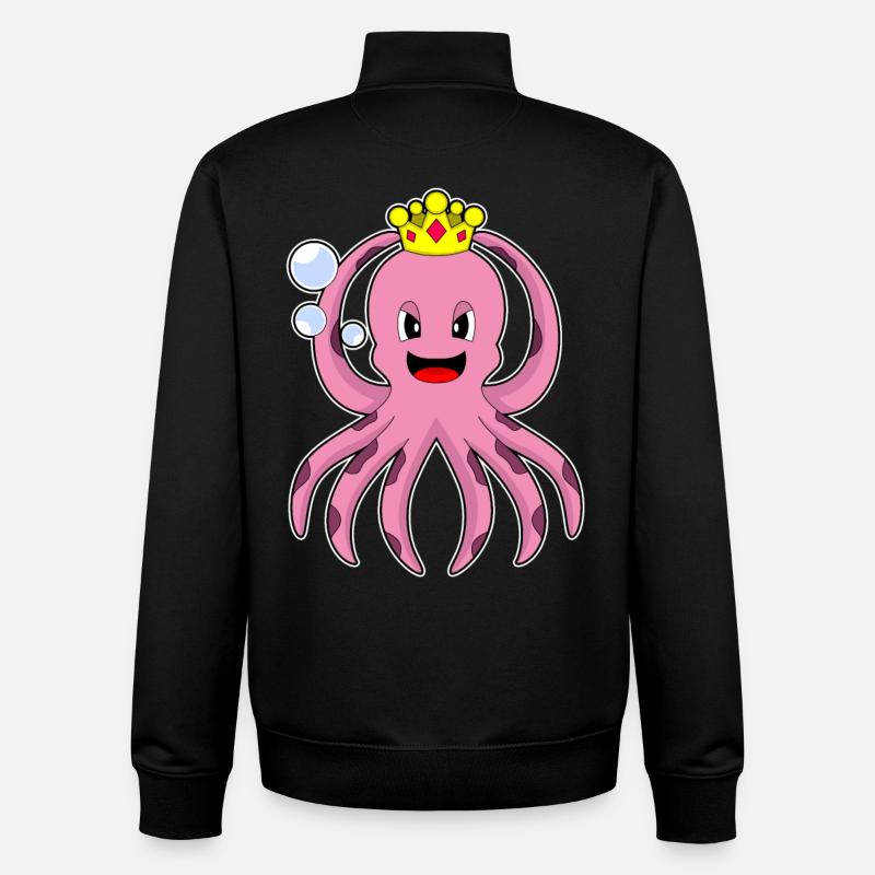 Couronne du roi pieuvre - Sweat zippé unisexe en coton bio Stanley/Stella - noir