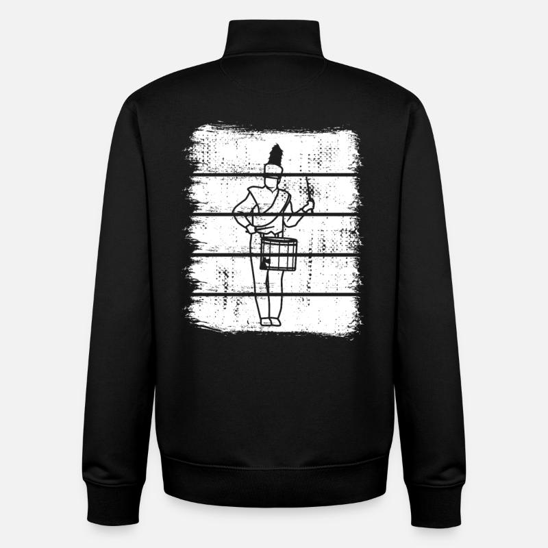 Trommler Skizze - Unisex Organic Zip Sweatshirt von Stanley/Stella - Schwarz