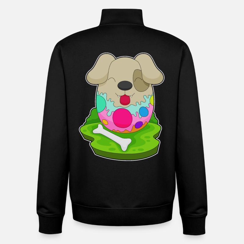 Hund Ostern Osterei - Unisex Organic Zip Sweatshirt von Stanley/Stella - Schwarz