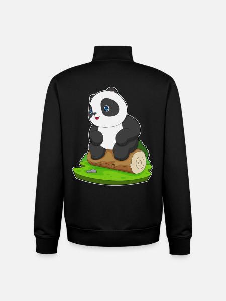 Panda Tree Trunk - Unisex Organic Zip Sweatshirt by Stanley/Stella - black