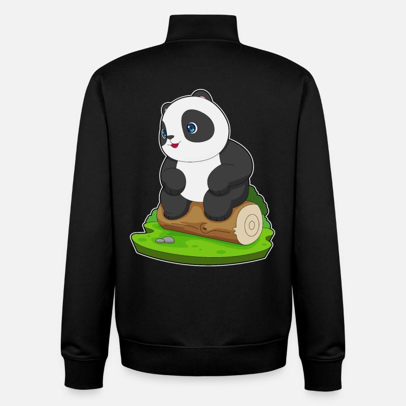 Panda Tree Trunk - Unisex Organic Zip Sweatshirt by Stanley/Stella - black