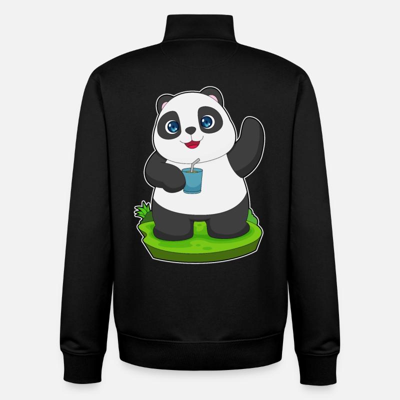 Panda Juice - Unisex Organic Zip Sweatshirt by Stanley/Stella - black