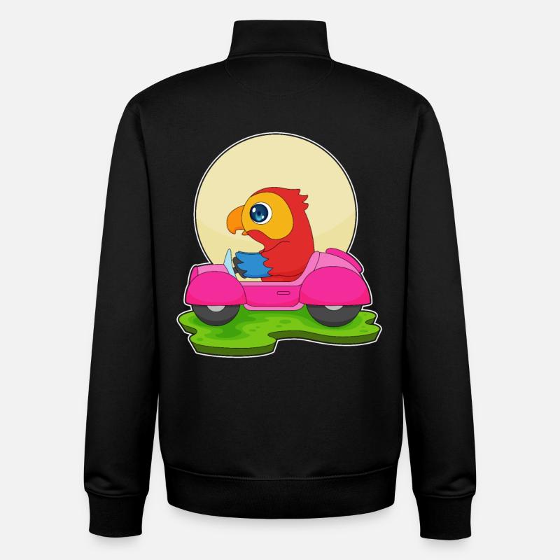 Voiture de perroquet - Sweat zippé unisexe en coton bio Stanley/Stella - noir