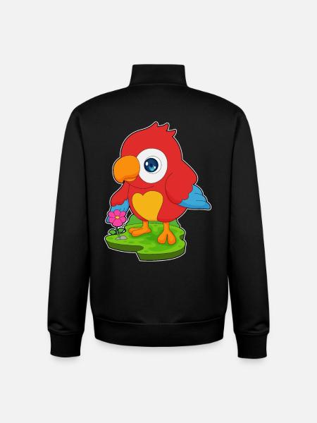 Fleur de perroquet - Sweat zippé unisexe en coton bio Stanley/Stella - noir