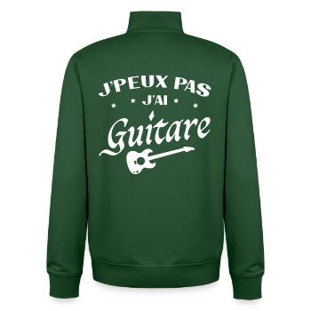 Je Peux Pas J ai Guitare - Sweat zippé unisexe en coton bio Stanley/Stella - vert bouteille - Dos - AI Model Male 185 dark (185cm)