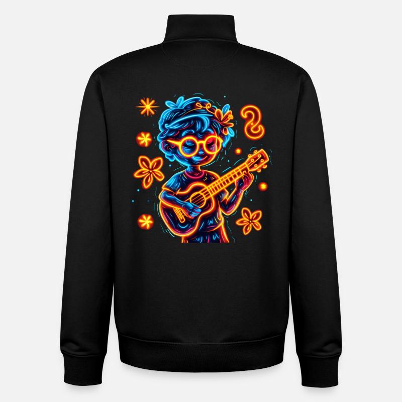 90er Jahre Ukulelist - Unisex Organic Zip Sweatshirt von Stanley/Stella - Schwarz