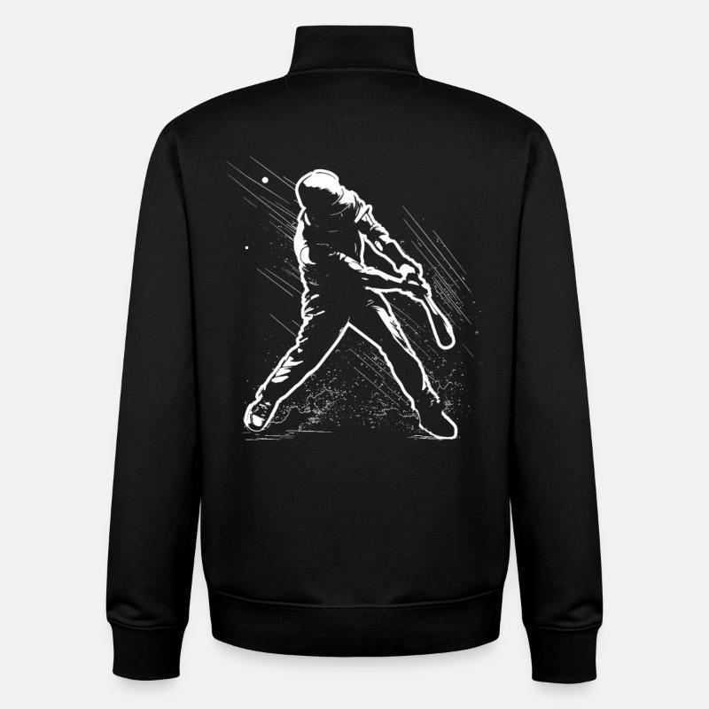 Joueur de baseball - Sweat zippé unisexe en coton bio Stanley/Stella - noir