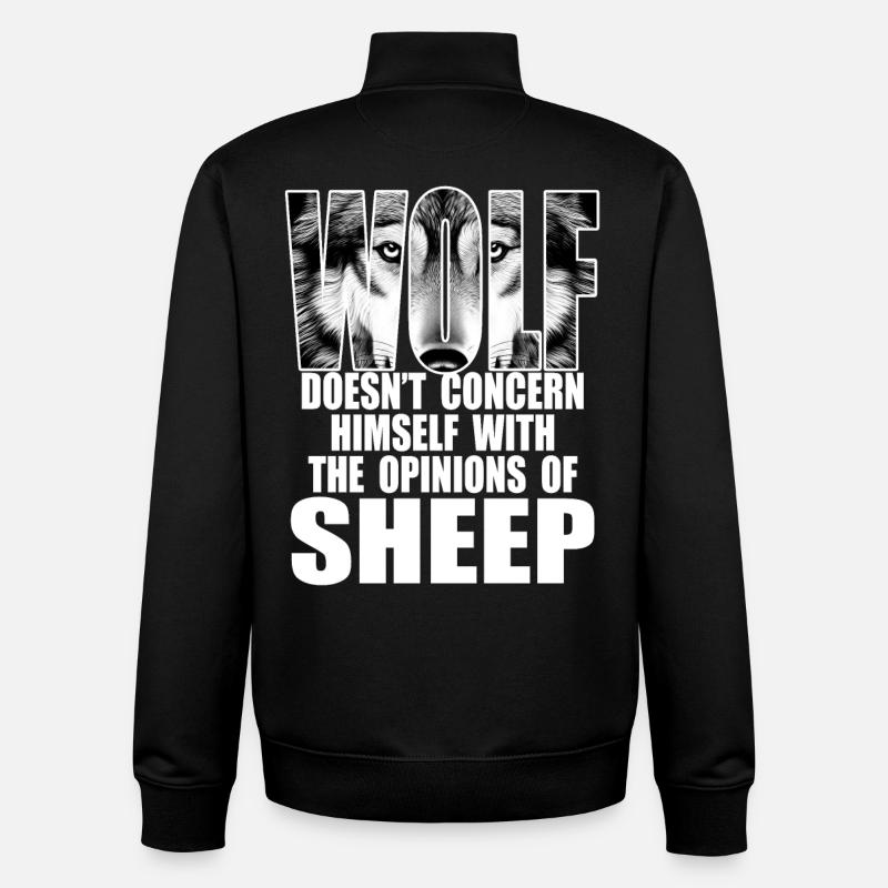 Wolf, stark und unabhängig - Unisex Organic Zip Sweatshirt von Stanley/Stella - Schwarz