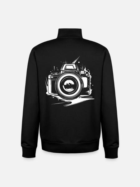 Camera Drawing - Unisex Organic Zip Sweatshirt by Stanley/Stella - black