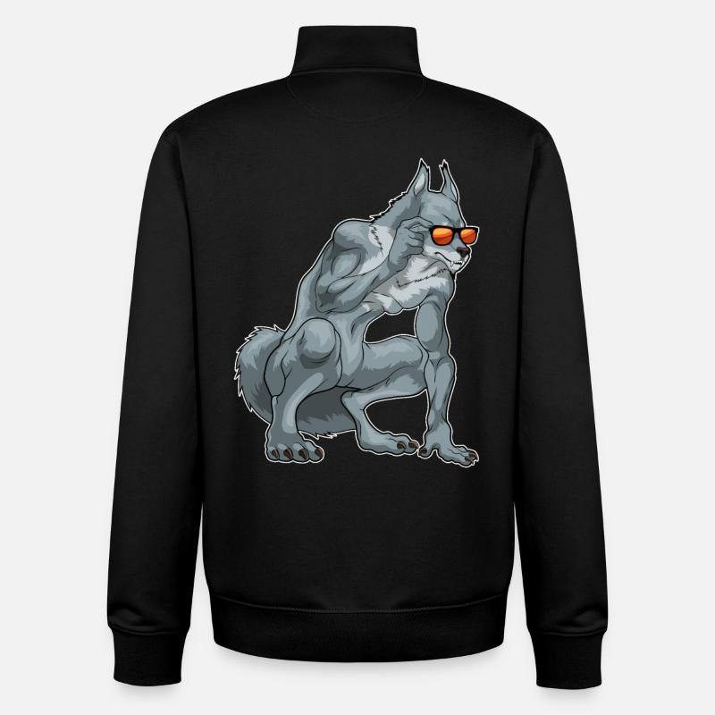 Werwolf Halloween Sonnenbrille - Unisex Organic Zip Sweatshirt von Stanley/Stella - Schwarz