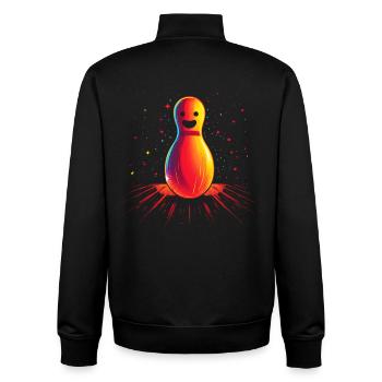 Cartoon Bowling Retrowave - Unisex Organic Zip Sweatshirt by Stanley/Stella - black - Back - AI Model Male 185 light (185cm)