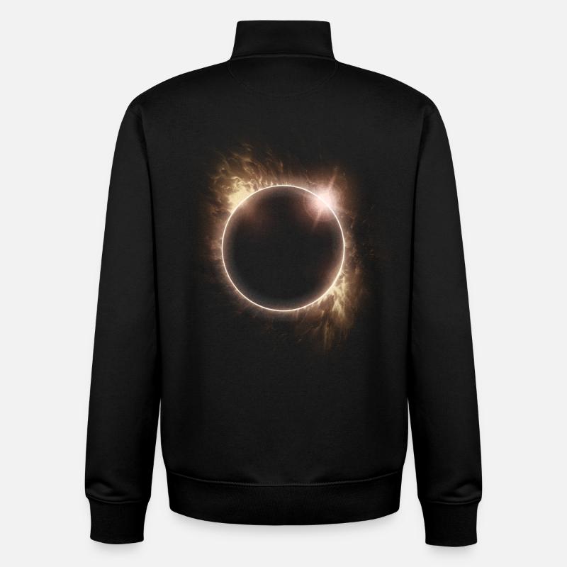 AMATEURS D’ASTRONOMIE DE L’ÉCLIPSE SOLAIRE - Sweat zippé unisexe en coton bio Stanley/Stella - noir