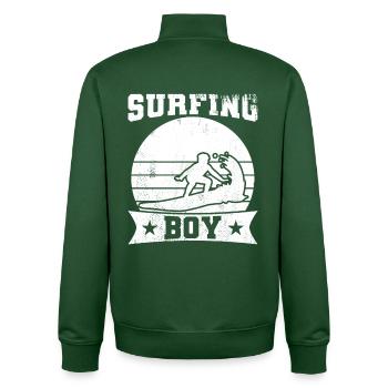 Garçon de surf - Sweat zippé unisexe en coton bio Stanley/Stella - vert bouteille - Dos - AI Model Male 185 dark (185cm)
