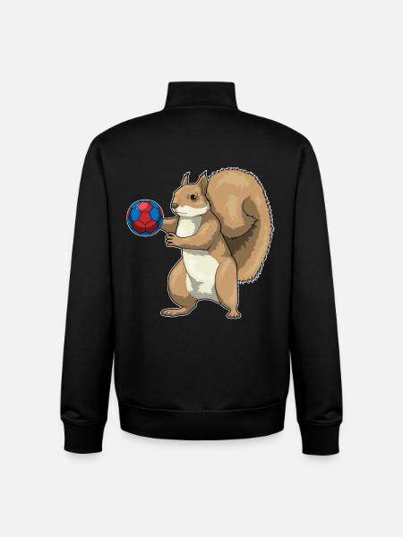 Squirrel Handball Player Handball - Unisex Organic Zip Sweatshirt by Stanley/Stella - black