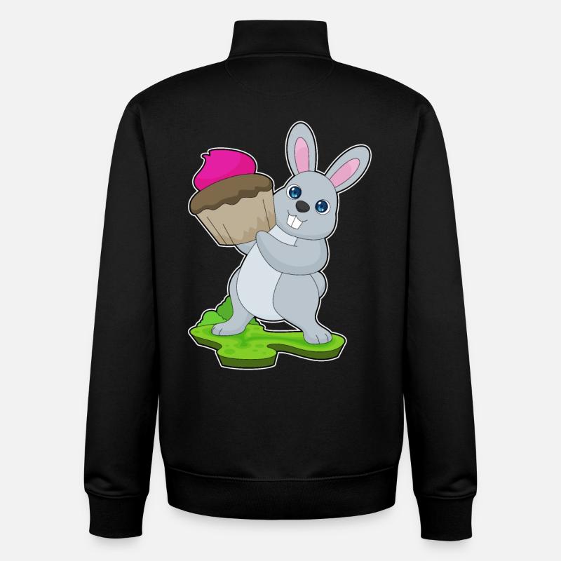 Hase Cupcake - Unisex Organic Zip Sweatshirt von Stanley/Stella - Schwarz